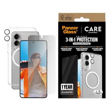 Samsung Galaxy S25 Edge PanzerGlass Care Flagship 3-in-1 Privacy Bundel - Helder