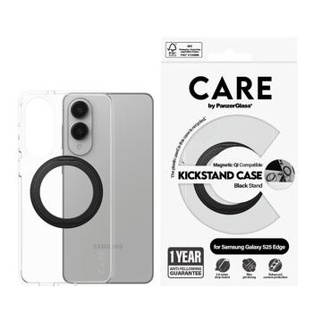 Samsung Galaxy S25 Edge PanzerGlass Care Kickstand Hoesje - MagSafe compatibel - Doorzichtig / Zwart