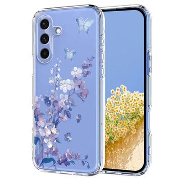 Samsung Galaxy S25 FE TPU-hoesje met bloemenpatroon - Paars
