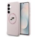 Samsung Galaxy S25 FE Karl Lagerfeld Double Heads MagSafe Vloeibare siliconen hoesje - Roze