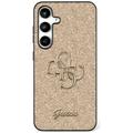 Samsung Galaxy S25 Guess Fixed Glitter 4G Metal Logo Hoesje - Goud
