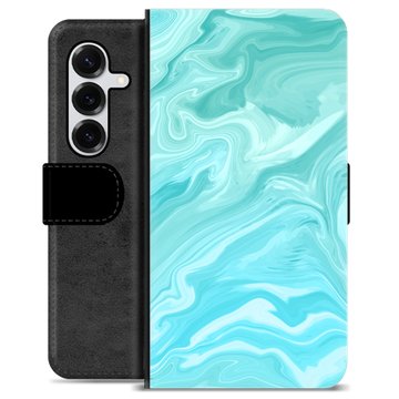 Samsung Galaxy S25+ Premium Portemonnee Hoesje - Blauw Marmer