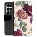 Samsung Galaxy S25+ Premium Portemonnee Hoesje - Romantische Bloemen