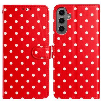 Samsung Galaxy S25 Polka Dot-patroon Portemonnee Hoesje - Rood