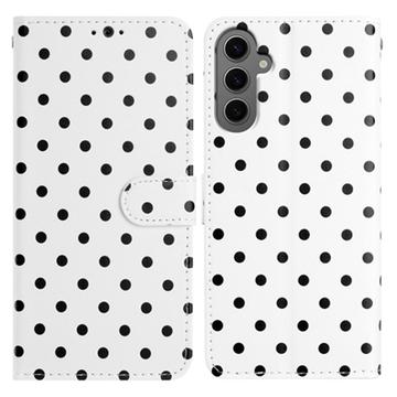 Samsung Galaxy S25 Polka Dot-patroon Portemonnee Hoesje - Wit