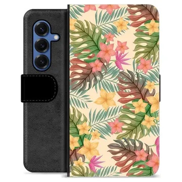 Samsung Galaxy S25 Premium Portemonnee Hoesje - Roze Bloemen