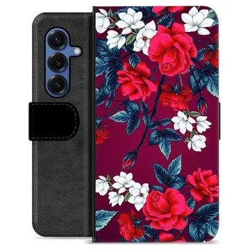 Samsung Galaxy S25 Premium Portemonnee Hoesje - Vintage Bloemen