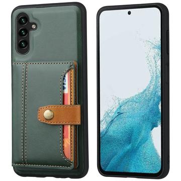 Samsung Galaxy S25 Retro Style Hoesje met Portemonnee - Groen