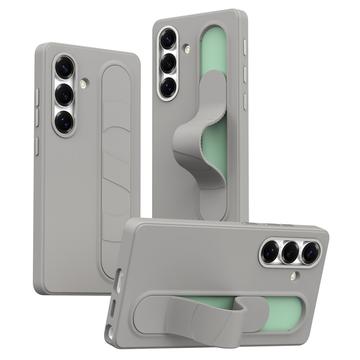 Samsung Galaxy S25/S24 Slim Hybride Hoesje met Staande Grip - Titaangrijs
