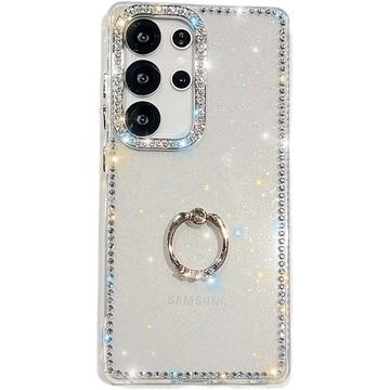 Samsung Galaxy S25 Ultra CrystalGlow Hybrid hoesje met ringhouder - Doorzichtig