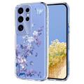 Samsung Galaxy S25 Ultra TPU-hoesje met bloemenpatroon - Paars