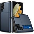 Samsung Galaxy S25 Ultra Hybride hoesje met schuifkaartsleuf - Dunkel Blau
