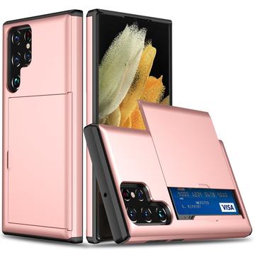 Samsung Galaxy S25 Ultra Hybride hoesje met schuifkaartsleuf - Rose Gold