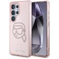 Samsung Galaxy S25 Ultra Karl Lagerfeld Rhinestones Karl Head Logo Hoesje - Roze