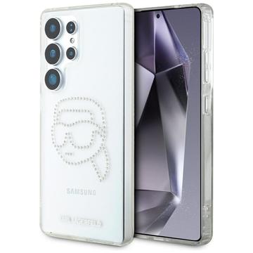 Samsung Galaxy S25 Ultra Karl Lagerfeld Rhinestones Karl Hoofd Logo Hoesje - Doorzichtig