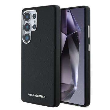 Samsung Galaxy S25 Ultra Karl Lagerfeld Saffiano Metal Logo Hoesje - Zwart