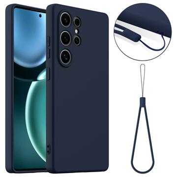 Samsung Galaxy S25 Ultra Liquid Siliconen Hoesje - MagSafe Compatibel - Donkerblauw