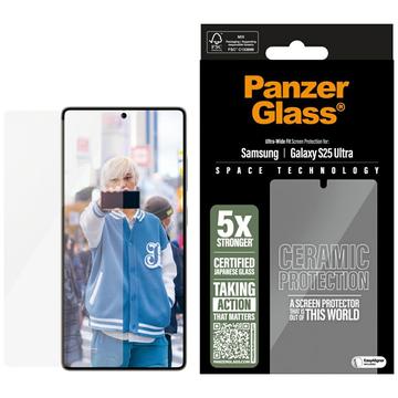 Samsung Galaxy S25 Ultra PanzerGlass Ceramic Protection Ultra-Wide Fit EasyAligner Screenprotector - 9H - Doorzichtig