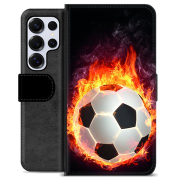 Samsung Galaxy S25 Ultra Premium Portemonnee Hoesje - Voetbal Vlam