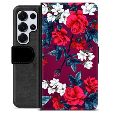 Samsung Galaxy S25 Ultra Premium Portemonnee Hoesje - Vintage Bloemen