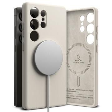 Samsung Galaxy S25 Ultra Ringke Vloeibare Siliconen MagSafe Hoesje - Steen