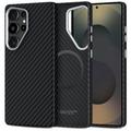 Samsung Galaxy S25 Ultra Tech-Protect Ion Carbon Plastic Hoesje - MagSafe Compatibel - Zwart / Zilver