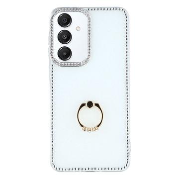 Samsung Galaxy S25+/S24+ CrystalGlow Hybride Hoesje met Ringhouder - Wit