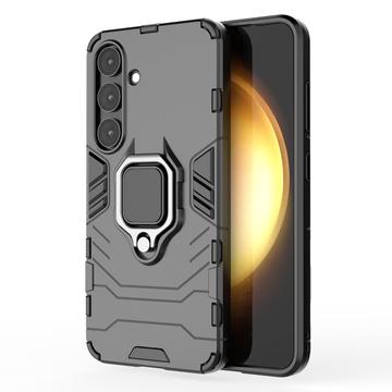 Samsung Galaxy S25+ Hybride Hoesje met Ringhouder - Zwart