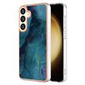 Samsung Galaxy S25+ Marmerpatroon Gegalvaniseerd IMD TPU Hoesje - Groen