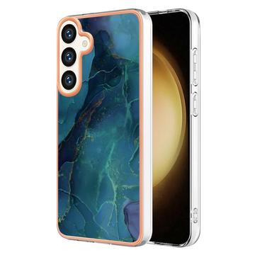 Samsung Galaxy S25+ Marmerpatroon Gegalvaniseerd IMD TPU Hoesje - Groen