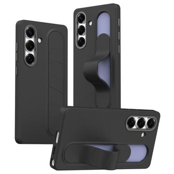 Samsung Galaxy S25+ Slim Hybride Hoesje met Staande Grip - Zwart