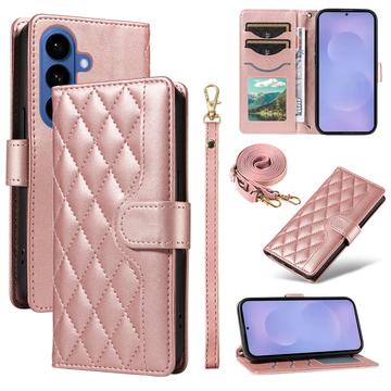 Samsung Galaxy S26/S26 Pro Luxe Gewatteerd Portemonnee Hoesje - Roségoud