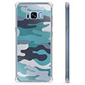 Samsung Galaxy S8 Hybride Case - Blauwe Camouflage