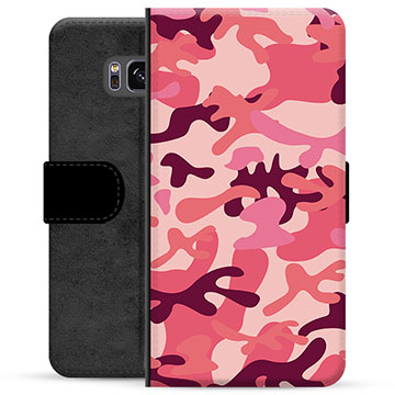 Samsung Galaxy S8 Premium Portemonnee Hoesje - Roze Camouflage