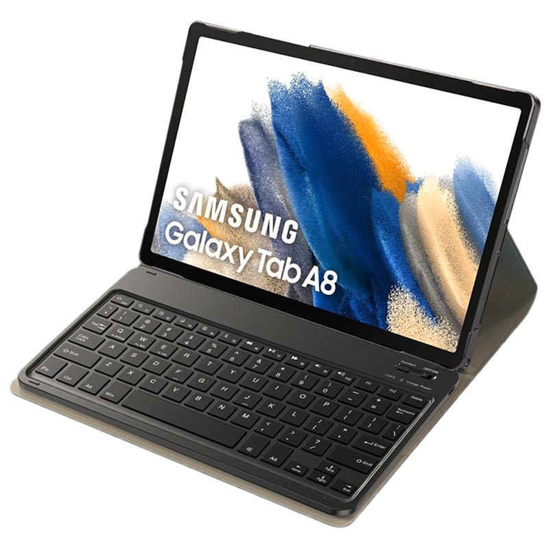 Vochtigheid Numeriek Stun Samsung Galaxy Tab A8 10.5 (2021) Bluetooth Toetsenbord Hoes - Zwart