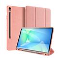 Samsung Galaxy Tab S10 FE+ Dux Ducis Domo Tri-Fold Smart Folio Hoesje - Roze