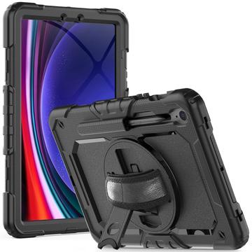 Samsung Galaxy Tab S9/S9 FE/S10 FE/S10 Lite Tech-Protect Solid360 Hybride Hoesje met riem - Zwart