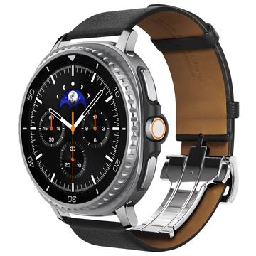 Samsung Galaxy Watch8/Watch8 Classic Spigen Enzo Lederen Bandje - 40/44/46mm - Zwart