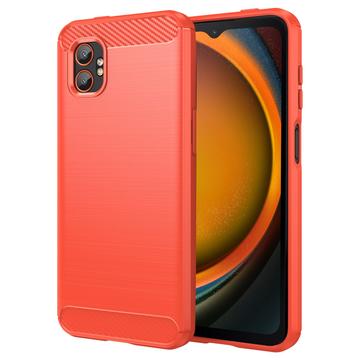 Samsung Galaxy XCover7 Pro Geborsteld TPU Hoesje - Koolstofvezel