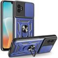 Samsung Galaxy XCover7 Pro Roterende ring hybride hoesje met camera schild - Blauw