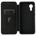 Samsung Galaxy Xcover 5 Flip Case - Carbon Fiber - Zwart