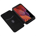 Samsung Galaxy Xcover 5 Flip Case - Carbon Fiber - Zwart