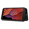 Samsung Galaxy Xcover 5 Flip Case - Carbon Fiber - Zwart