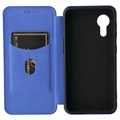 Samsung Galaxy Xcover 5 Flip Case - Carbon Fiber - Blauw