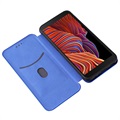 Samsung Galaxy Xcover 5 Flip Case - Carbon Fiber - Blauw