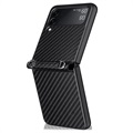 Samsung Galaxy Z Flip3 5G Hoesje met Band - Koolstofvezel - Zwart