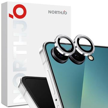 Samsung Galaxy Z Flip7 Noordjo Camera Lens Beschermer Set - Zilver