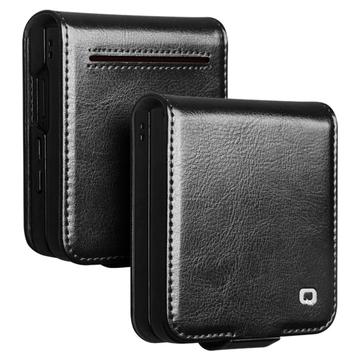 Samsung Galaxy Z Flip7 Qialino Classic Wallet Leren Hoesje - Zwart