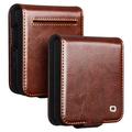 Samsung Galaxy Z Flip7 Qialino Classic Wallet Leren Hoesje - Donkerbruin