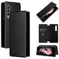Samsung Galaxy Z Fold3 5G Flip Case - Koolstofvezel - Zwart